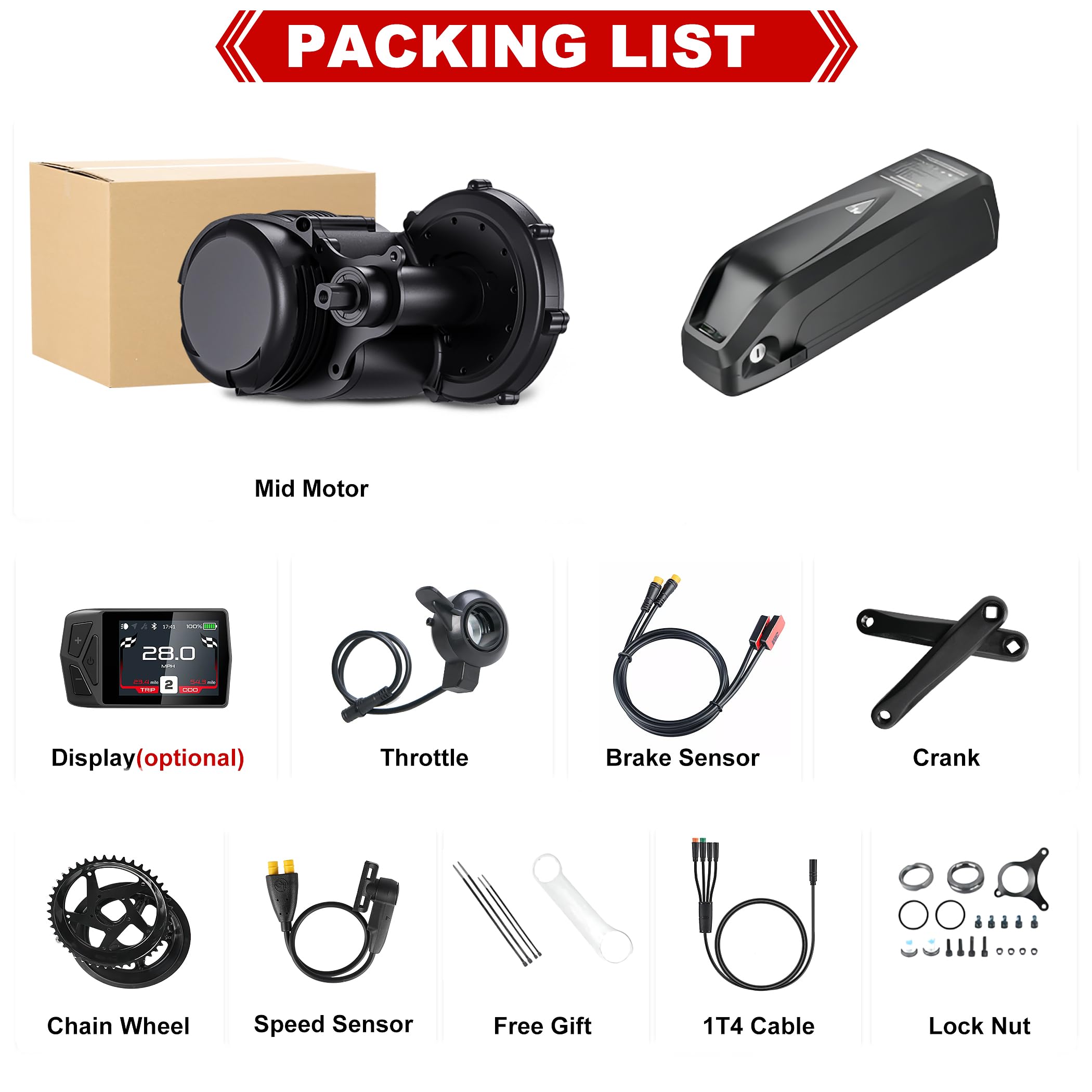 【BEAT GARDEN】 Amazon.com : TSDZ8 750W Mid-Drive Ebike Conversion Kit with 13AH